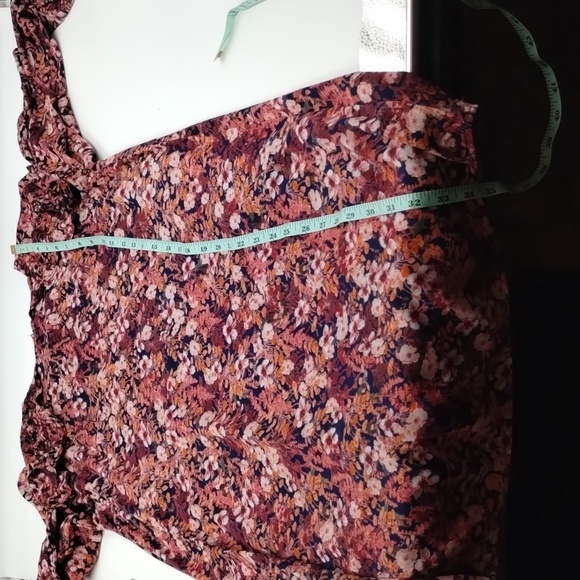 H&M women's size 6 floral fitted dress ruffle long sleeve lined - Picture 9 of 12